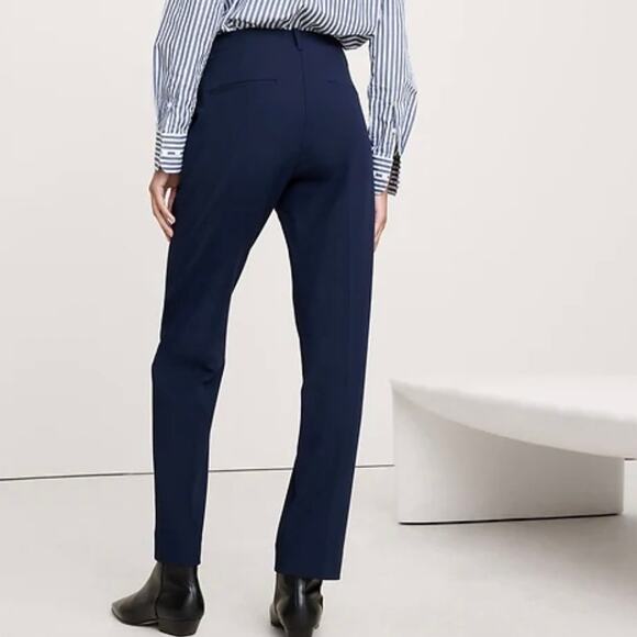 Banana Republic High-Rise Modern Slim Refined Ankle Pant Navy Blue 6 - Picture 2 of 14